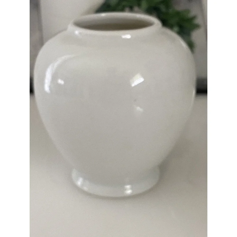Vintage Japan Mini Vase 3D Raised Roses Porcelain Collectible White and Pink EUC